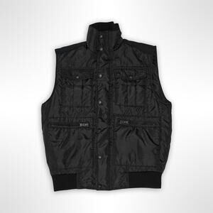 Express Men's Black Utility Puffer Vest - Size Large